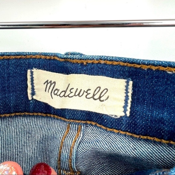 Madewell high rise skinny straight leg raw hem woman jeans size 27 - Picture 3 of 8